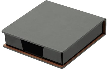 PATIKIL Leather Sticky Notes Holder, 4x4 Sticky Pads Dispenser Business Card Holder Memo Pad Organizer for Desk Home Office Books Notebook, Grey