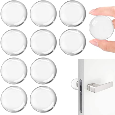 10 Pezzi Fermaporta Maniglia A Muro, 40 x 8mm Trasparente Proteggi Maniglia Porta, Fermaporta Maniglia Trasparenti Rotondi in Gomma, Proteggi Muro da Sedie, Per Bagno, Pareti, Superfici In Vetro