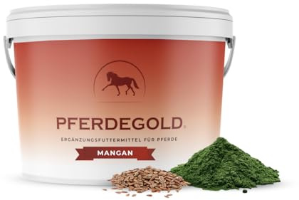 Pferdegold Manganeso 1,5 kg – Pellets de caballos con complejo de manganeso y Omega 3 – Energía y metabolismo – 100% natural y libre de dopaje – Alta biodisponibilidad