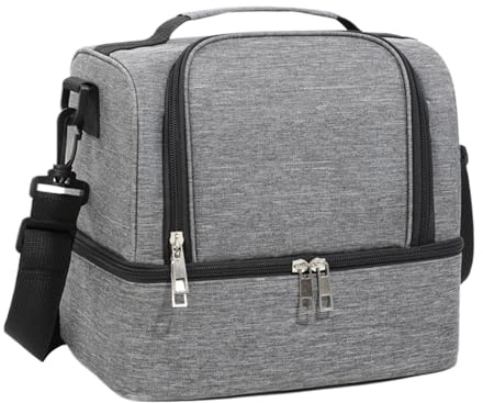 Bolsa de picnic – Porta alimentos, bolsa de almuerzo | Soporte de compartimento aislado al aire libre, organizador de contenedores térmico con cremallera, bolsa de almacenamiento ligera para bebidas