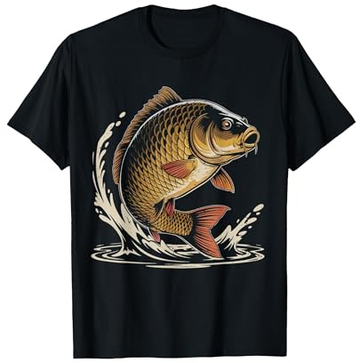 Carpe Commune Pêche Cadeau Pêcheur Poisson T-Shirt, Homme, Noir, L