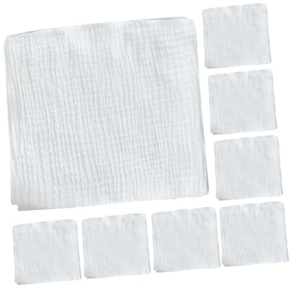 SUPVOX Paños para Eructar para Bebés Recién Nacidos, 8 Piezas de Algodón 100% Doble Capa, Lavables, Color Claro 43x45 Cm, Reutilizables, Suaves y Transpirables para Cuidado Diario