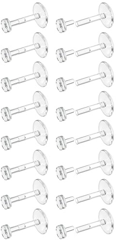Dochais 18G 16G Transparente Labio Barras Studs Retenedores Acrílico Flexible Nariz Labret Piercing Retenedores Transparente Tragus Hélix Cartílago Piercing Oreja Retenedor 16 Piezas 6mm 8mm 10mm 12mm