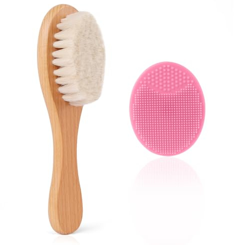 Beugo 2 st babyhårborste, penslar för småbarn, rosa | Get borst borste och baby silikon borste set, supermjuk, för nyfödda pojkar flickor