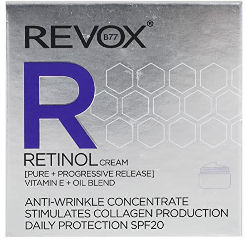 REVOX B77 - Crema al Retinolo Protezione Quotidiana SPF 20, 50 ml, Crema Antirughe per Donna, Riduce Linee Sottili, Migliora Texture Pelle, Stimola Collagene, Nutre e Idrata