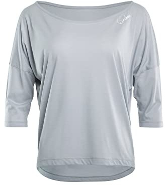 WINSHAPE Ultra Leichtes Damen Modal-3/4-arm Shirt Mcs001 Camiseta de Yoga, Gris, Medium para Mujer