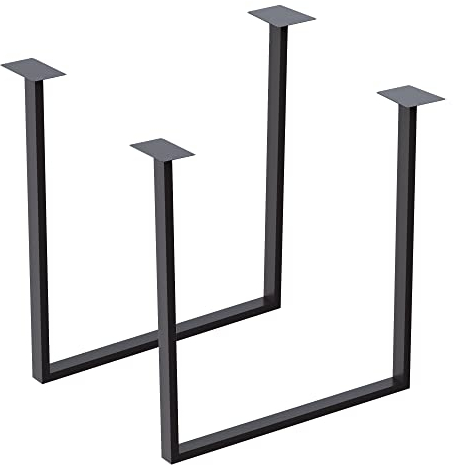 [en.casa] Tischgestell Holsted 70 x 57 cm Tischkufen im 2er Set für Esstische Tischbeine Möbelfüße aus Stahl Schwarz