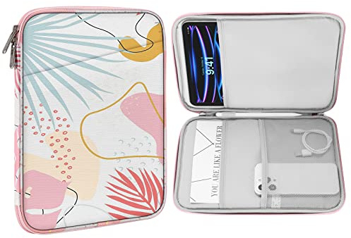 MoKo 9-11 Tablet Tasche Hülle Kompatibel mit iPad Pro 11 M4 2024/11 Zoll iPad Air M2 2024/iPad 10th 10,9 2024/iPad Air 5/4 10,9, Galaxy Tab S9/S8/A8/A7 2022, Tropisches Blatt