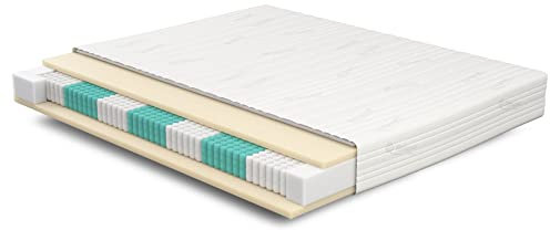 Meisterschlaf Matratze 200x220 cm - SERA H2 - Tencel - Orthopädische 7-Zonen - Höhe 22 cm - Ideal für Allergiker & Schwitzer - Tonnentaschen - Taschenfederkernmatratze 200x220