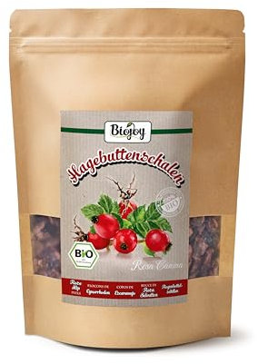Biojoy Flocons de cynorrhodon BIO (250 g), séchées et entières, pour Tisane et Infusion (Rosa canina)