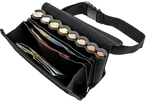 Sac à pièces, distributeur de monnaie en euros Fanny Pack, sac à main serveur réglable avec distributeur de pièces, organisateur de trieurs Euro pour chauffeur de taxi, serveur et propriétaire de