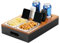 Kssiaz Holz Couchbar, Sofatablett Couch Butler mit 2 Edelstahl-Snackschalen und Getränkehalter, Sofa Organizer Snackbox für Wohnzimmer Sofa Restaurant Picknick Party
