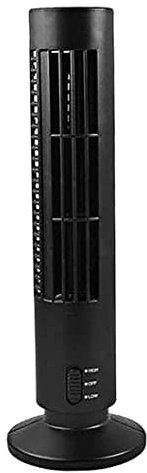 KYEQATY 13 Inch Oscillating Tower Fan for Bedrooms, Living Rooms and Kitchen - Bladeless Stand Fan with 2 Speed Settings in Black