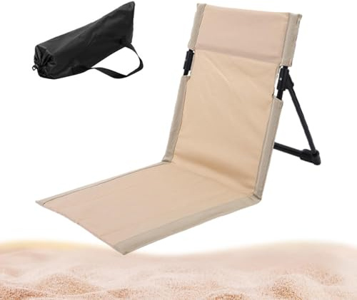 Strandmatta vikbar med justerbart ryggstöd – liggmatta vikbar – solstol, trädgårdsstol, solmatta, liggmatta för trädgård camping picknick resa semester, svart/beige/brun 1/grön