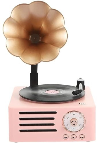 LIULIQ Giradischi Grammofono, Lettore Musicale retrò, Altoparlante Bluetooth retrò con Funzione Altoparlante E Tre Effetti Sonori Regolabili, Facile da Trasportare, Regalo Creativo per Donne E Uomini