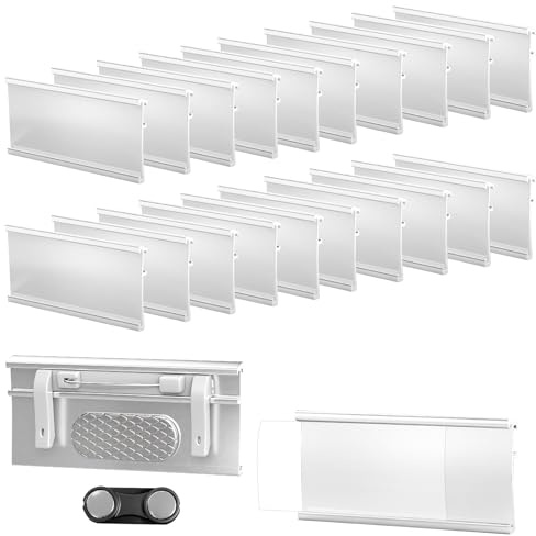 20 Placas de Identificación Magnéticas para Ropa de Aluminio - Sujeción Doble con Imán y Alfiler (72 x 32 mm) - Para Oficina, Escuela, Eventos