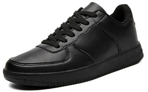VLOOKST Women Classic Retro Gum Sole Fashion Sneakers Leather Low Top Tennis Shoes Anti Slip Trainers Casual Comfortable Walking Shoe