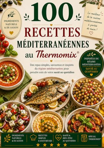 100 Recettes Méditerranéennes au Thermomix: 100 Recettes Méditerranéennes au Thermomix : Le livre de cuisine healthy pour cuisiner facilement des ... régime méditerranéen et adaptés au quotidien