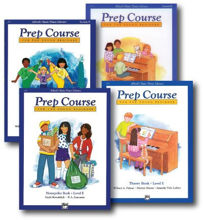 Alfred's Basic Piano Prep Course Level E - Four Book Set - Includes Lesson, Theory, Technic, and Notespeller books