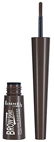 Rimmel London Brow Shake Filling Powder, Foolproof Natural-looking Thick Brows, Dark Brown, 8 g