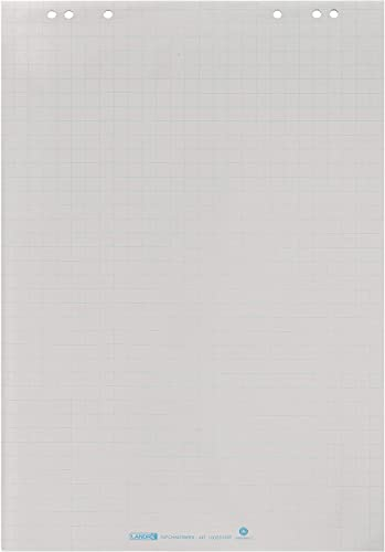 Landré Flipchart-Papier recycling , kariert, mit 20 Blatt je Block, 6 fach Lochung, 5 Stück