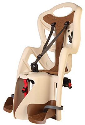 BELLELLI b Pepe – Asiento Trasero para Bicicleta – para niños de hasta 22 kg, de 3 a 8 años – Se Fija al portaequipajes – Beige y marrón