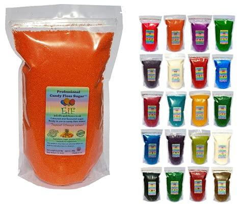 Candy Floss Cotton Sugar EverydayisFriday Tropical (Orange Colour) 1 KG - Ready to Use in Your Machine