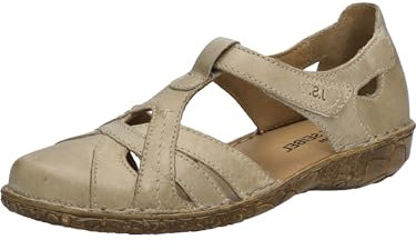 Josef Seibel Damen Sandaletten Rosalie 29, Frauen Sandalen,Weite G (Normal),Klettverschluss,t-spange,Sommerschuhe,Creme,45 EU