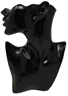 Espositore COLLO VISO NERO LISCIO porta collana parure bigiotteria