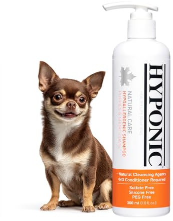 HYPONIC Hypoallergenes Erstklassige Hundeshampoo (Welpen & Kurzmäntel, 10,1 oz) - Trockene Haut, feuchtigkeitsspendendes Hundeshampoo Baumwollblüte Orange
