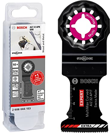 Bosch Accessories Bosch Professional 10x AIZ 32 APB + 1x Expert MultiMax AIZ 32 APIT Sägeblatt (für Holz, Metall, Edelstahlbleche, Zubehör Multifunktionswerkzeug)