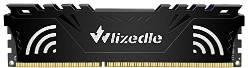 Wlizedle DDR3 Desktop Memory RAM 4GB 1600MHz CL11 UDIMM, PC Arbeitsspeicher PC3-12800 240-Pin 1,5V Non-ECC 2Rx8 Computer Speicher Upgrade für Rechner, Schwarz