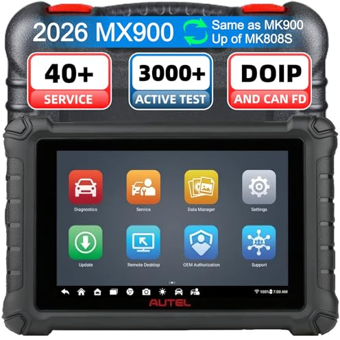 Autel Scanner MaxiCheck MX900, 2026 Bidirectional Scan Tool Same as MK900 MK900BT, All System Diagnostic, Updated of MK808S MK808BT Pro MX808S, 3000+ Active Test, 40+ Service, CAN-FD&DoIP, FCA SGW