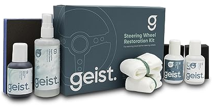 Geist. Lenkrad Aufbereitungsset | Komplettset zur Pflege und Aufarbeitung schwarzer Lenkräder