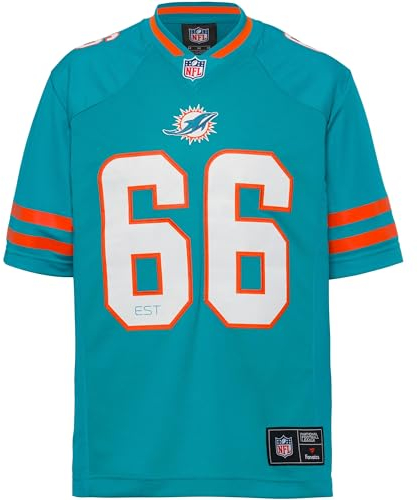 Fanatics Herren American Football Trikot NFL Miami Dolphins New Aqua-Dark orange-New Aqua-New Aqua-Dark orange L