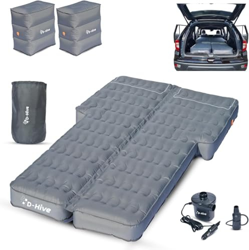 D-Hive Shortened Length - Unbeatable Durability SUV Air Mattress for Car Camping, Durable Extra Thick 300D Oxford Fabric, Quick Easy Set-Up w/Electric Pump, 180 cm