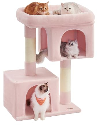 Feandrea Cat Tree Tower, 101 cm, M, 2 Caves, Scratching Post