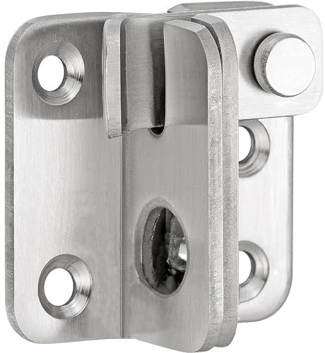 ZiYuya Loquet de porte coulissant pour porte coulissante - Loquet de sécurité pour armoire de grange, jardin, salle de bain, garage, fenêtre de garage - Serrure de porte coulissante (Argent -