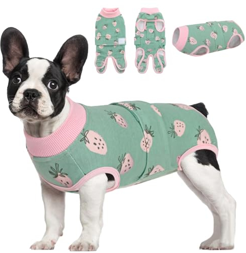 AOFITEE Body per Cani Dopo Op, Accogliente, per Castrazione, Con Apertura per Pipì, Ferite Addominali, Fragola, S