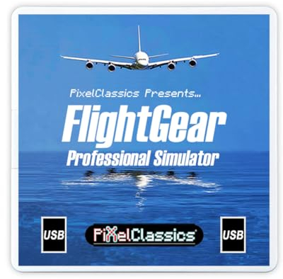 PixelClassics FlightGear Flugsimulator 2023 X Flug SIM Flugzeug- & Hubschrauber-Professioneller Simulator auf USB inklusive 600+ Flugzeugen & 20.000 echten Weltflughäfen für Apple macOS