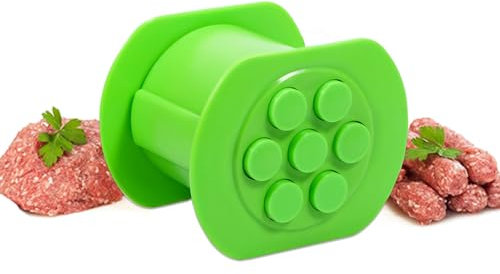 Prensa Cevapcici – Cevapcici Maker, 7 agujeros Hot Dog Maker, Manual Cevapcici Máquina para salchichas caseras (verde)