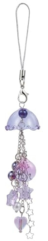 BEEFLYING Jellyfish Phone Charms Aesthetic Y2K Cute Charm Straps Cell Phone Pendants Accessories with Star Heart for Bag Keychain Camera Wallet Decor, Purple