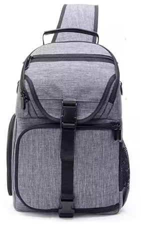 LICAEVEY Camera Backpack, DSLR/SLR/Mirrorless Photography Camera Sling Bag, Water Proof and Shockproof Camera Bag with Removable Modular Inserts Compatible with Various Cameras (Gray)