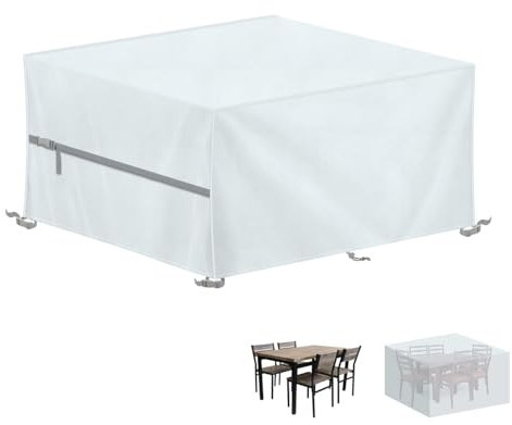 LAMUNI Bache Table Jardin Housse de Protection Table de Jardin 150x120x90cm Housse Table Exterieur Housse Salon Jardin Impermeable Bâche Salon de Jardin 420D Oxford Housses pour Tables de Jardin