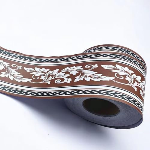 VisitRyl Bordi per Carta da Parati Adesivi Foglia marroni 12cm X 500cm Design Decorativo