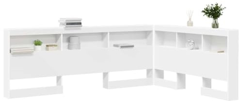 vidaXL Tête de lit de Rangement Blanc Bois d'ingénierie