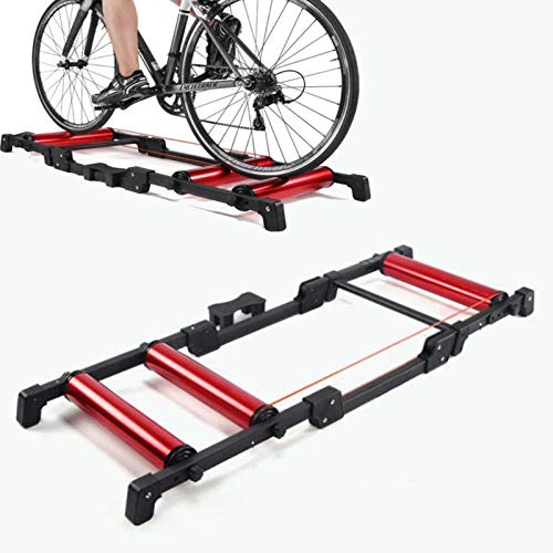 PVGYUJFD Bicycle trainers, Bike Roller Foldable Indoor Cycling Bicycle Trainer, MTB Road Training Station, Suitable for 24-29 Inch Mountain / 700C