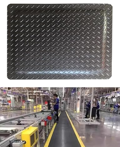 Tapis anti-fatigue de 20 mm d'épaisseur avec protection ESD, tapis de sol conducteur en caoutchouc for établis antistatiques, garages, entrepôts et sécurité industrielle(Black1,1.6x2ft/50x60cm)