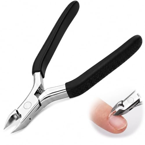 Coupe Cuticules, Professionnel Pince à Cuticule en Acier Inoxydable, Noir