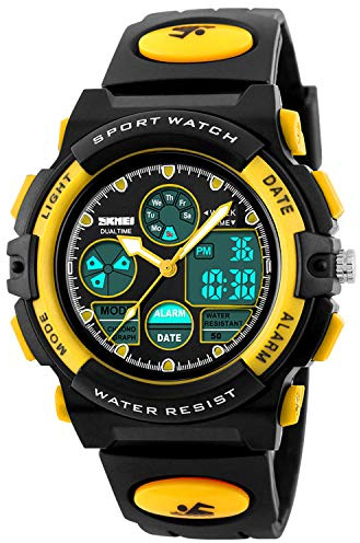 Dayllon Reloj Digital para niños Outdoor 50 m Impermeable electrónico Alarma 12/24 h Cronómetro Calendario Niño Niña Reloj analógico